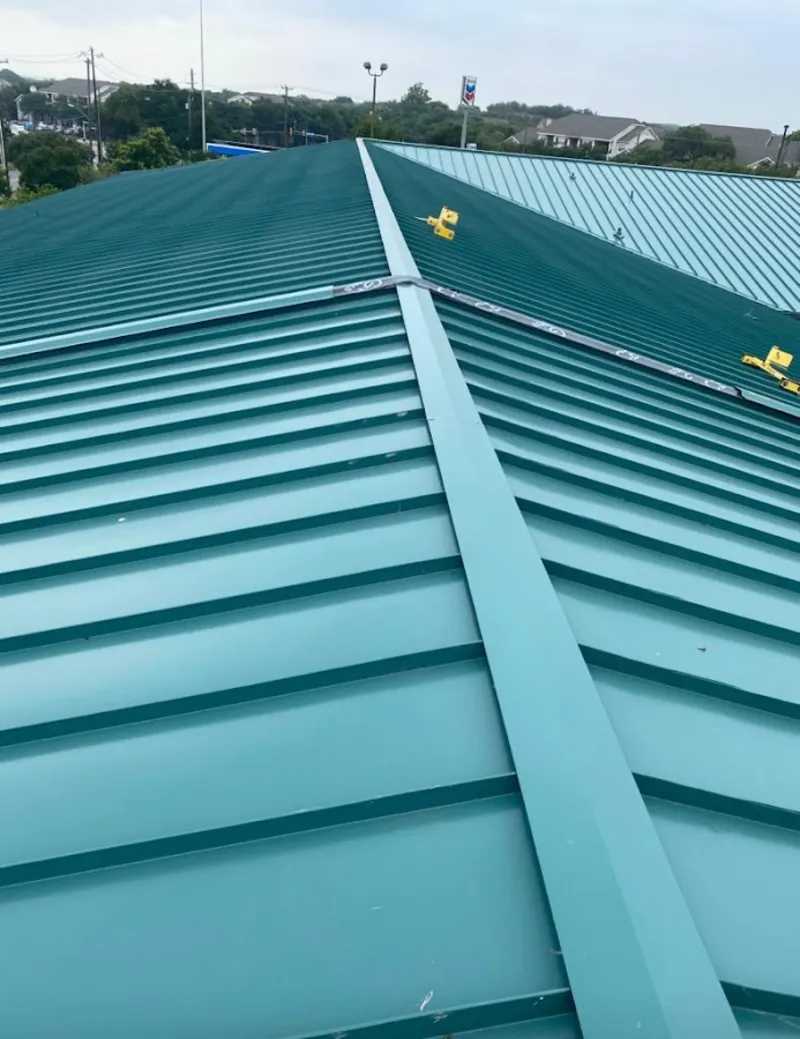 Green commercial metal roof ridge and valley for Metal Roof Repair in East Honolulu